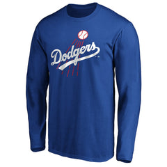 Los Angeles Dodgers Cooperstown Collection Huntington Logo Long Sleeve T-Shirt - Royal - MLB Discount