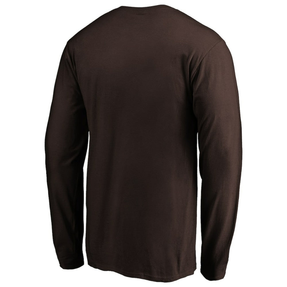 San Diego Padres Cooperstown Collection Huntington Logo Long Sleeve T-Shirt - Brown - MLB Lifestyle