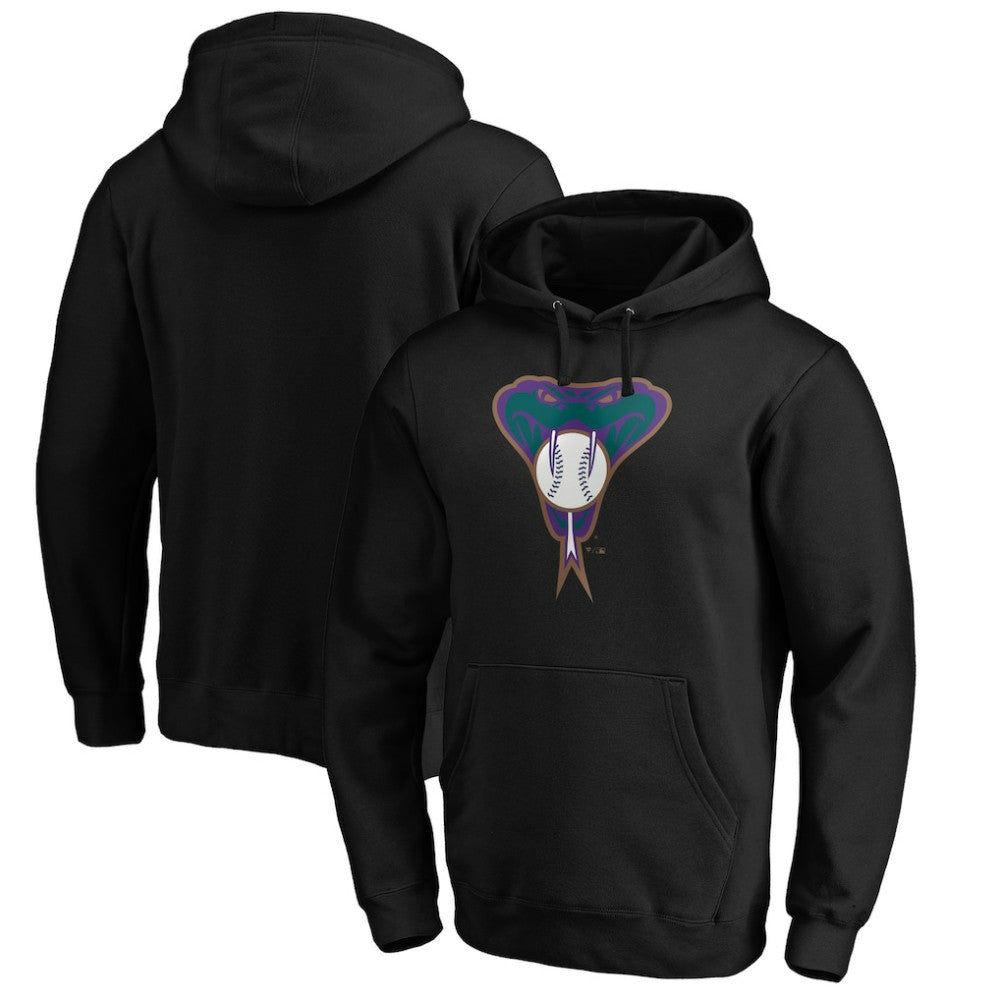 Arizona Diamondbacks Cooperstown Collection Huntington Logo Fitted Pullover Hoodie - Black - MLB Lifestyle