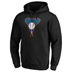 Arizona Diamondbacks Cooperstown Collection Huntington Logo Fitted Pullover Hoodie - Black - MLB Lifestyle