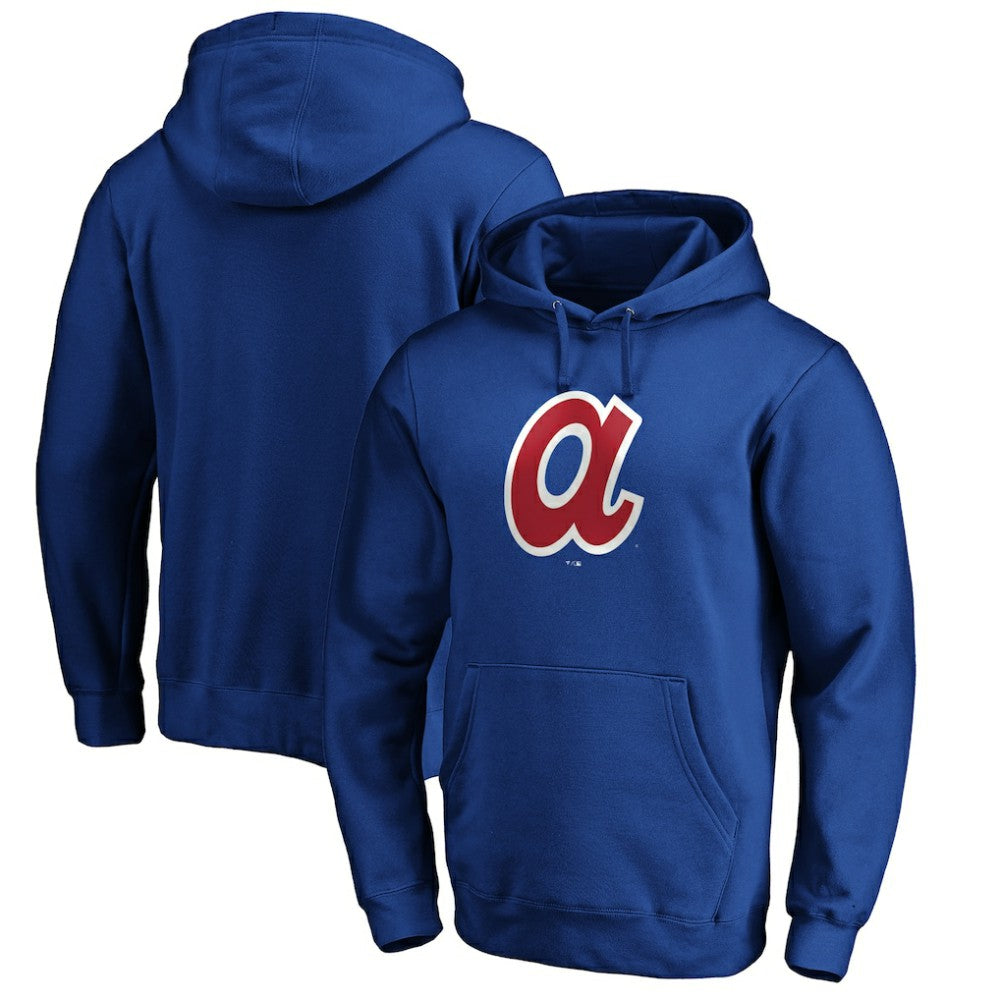 Atlanta Braves Cooperstown Collection Huntington Logo Fitted Pullover Hoodie - Royal - MLB Online