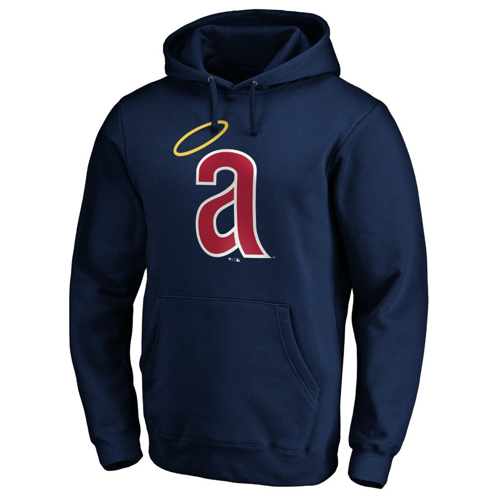 California Angels Cooperstown Collection Huntington Logo Fitted Pullover Hoodie - Navy - MLB Sale