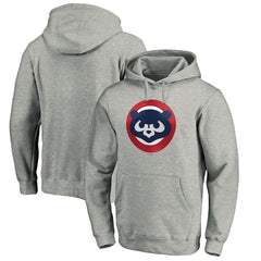Chicago Cubs Cooperstown Collection Huntington Logo Fitted Pullover Hoodie - Heather Gray - MLB Lifestyle