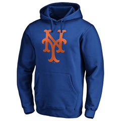 New York Mets Cooperstown Collection Huntington Logo Fitted Pullover Hoodie - Royal - MLB Discount