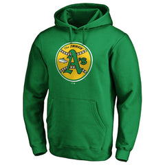 Oakland Athletics Cooperstown Collection Huntington Logo Fitted Pullover Hoodie - Kelly Green - MLB Sale
