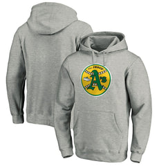 Athletics Cooperstown Collection Huntington Logo Fitted Pullover Hoodie - Heather Gray - MLB Sale