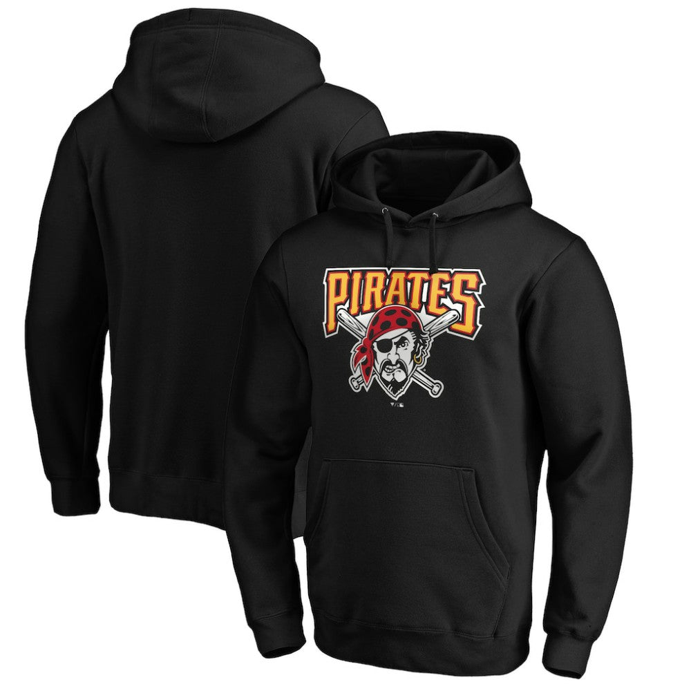 Pittsburgh Pirates Cooperstown Collection Huntington Logo Fitted Pullover Hoodie - Black - MLB Online