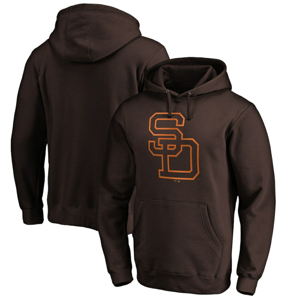 San Diego Padres Cooperstown Collection Huntington Logo Fitted Pullover Hoodie - Brown - MLB on Sale