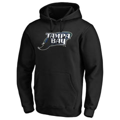 Tampa Bay Rays Cooperstown Collection Huntington Logo Fitted Pullover Hoodie - Black - MLB Lifestyle