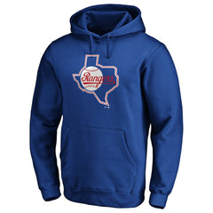Texas Rangers Cooperstown Collection Huntington Logo Fitted Pullover Hoodie - Royal - MLB Discount