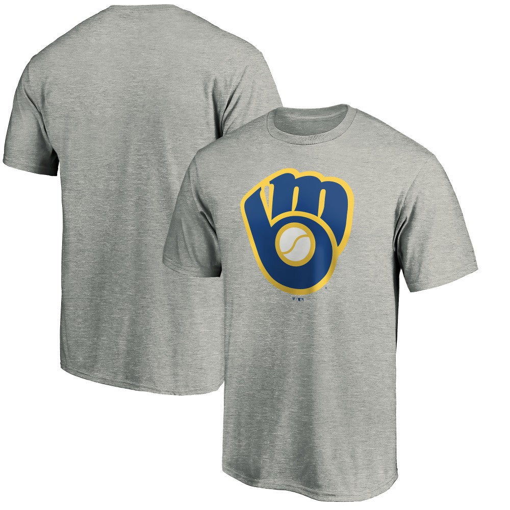 Milwaukee Brewers Cooperstown Collection Huntington Logo T-Shirt - Heathered Gray - MLB Discount