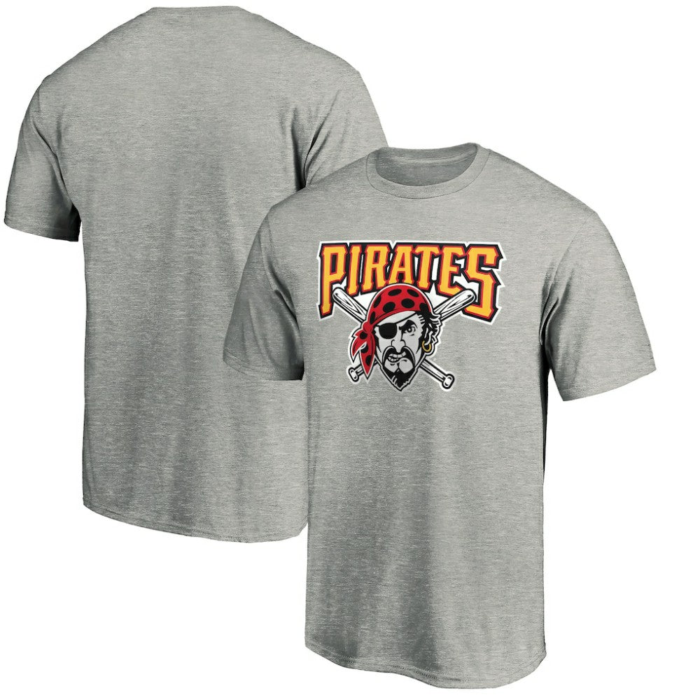 Pittsburgh Pirates Cooperstown Collection Huntington Logo T-Shirt - Heathered Gray - MLB Sale