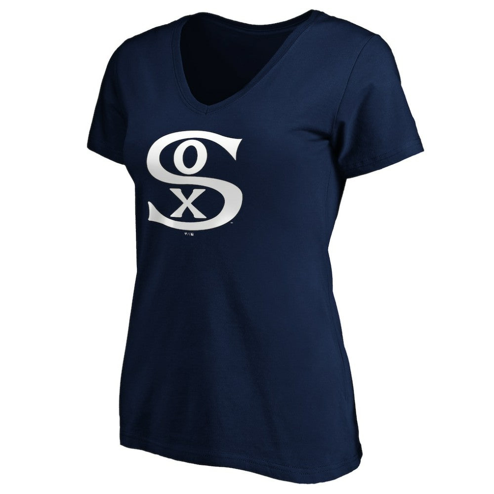 Chicago White Sox Women's Cooperstown Collection Huntington Logo V-Neck T-Shirt - Navy - MLB Sale