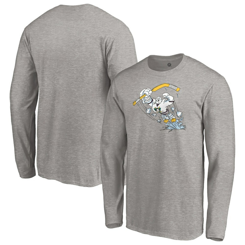 Anaheim Ducks Special Edition Primary Logo Long Sleeve T-Shirt - Heather Gray - NHL 4153562