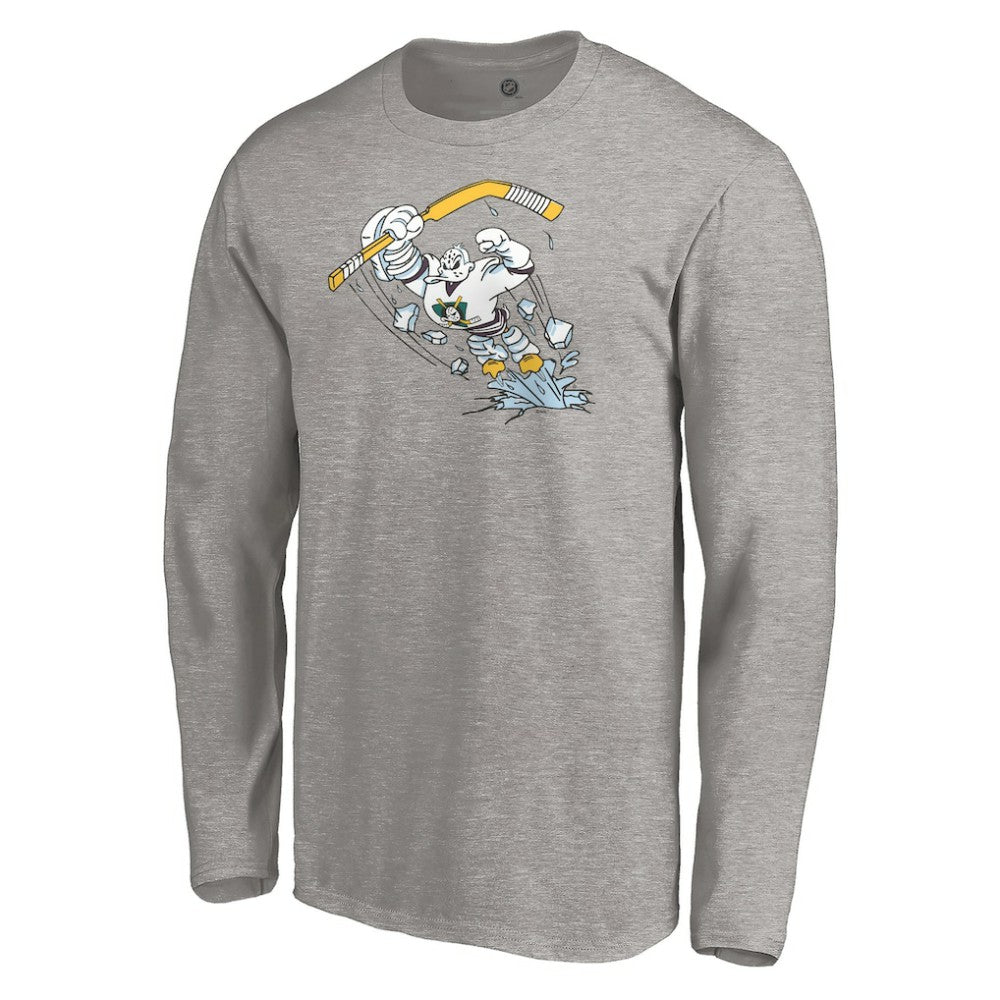 Anaheim Ducks Special Edition Primary Logo Long Sleeve T-Shirt - Heather Gray - NHL 4153562