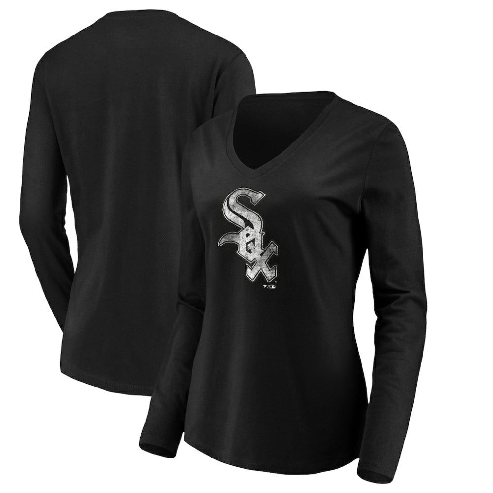 Chicago White Sox Women's Core Distressed Team Long Sleeve T-Shirt - Black - MLB Sale