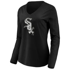 Chicago White Sox Women's Core Distressed Team Long Sleeve T-Shirt - Black - MLB Sale