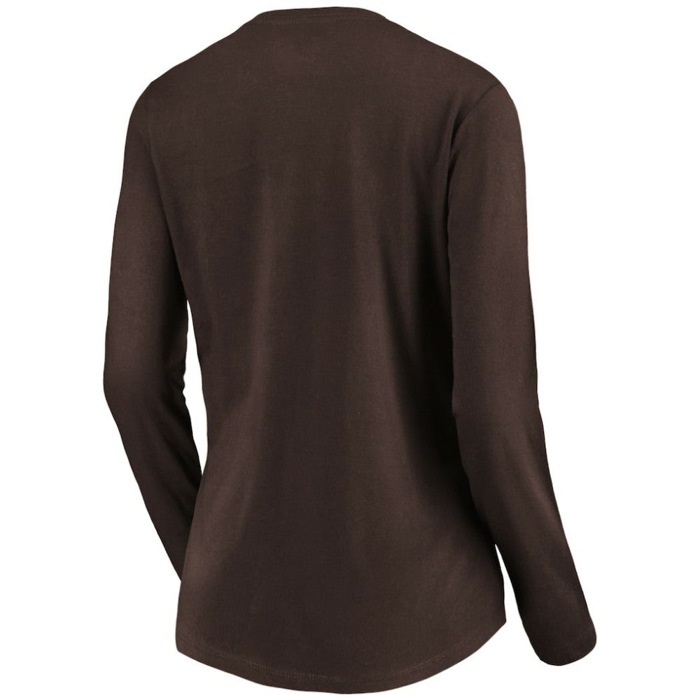 San Diego Padres Women's Core Distressed Team Long Sleeve T-Shirt - Brown - MLB Sale