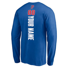 Detroit Pistons Playmaker Personalized Name & Number Long Sleeve T-Shirt Blue