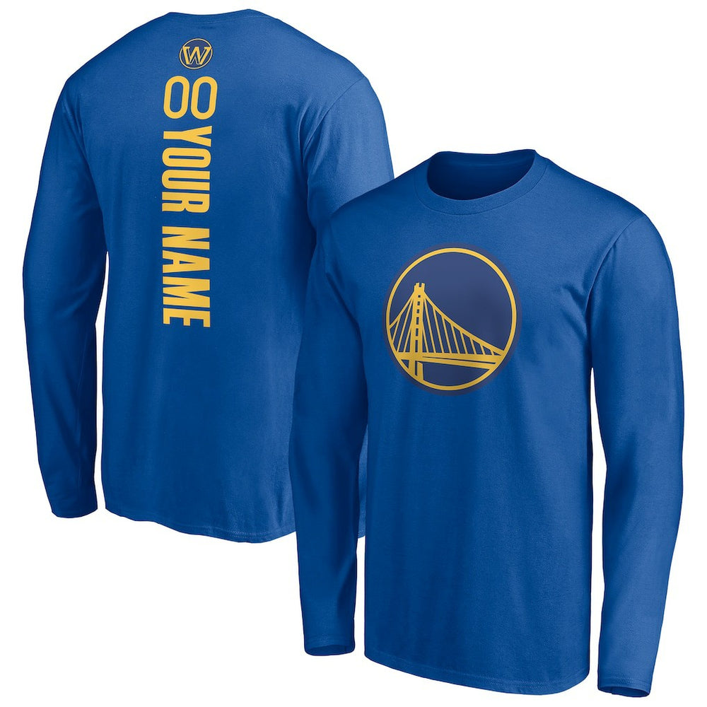 Golden State Warriors Playmaker Personalized Name & Number Long Sleeve T-Shirt Royal