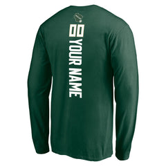 Milwaukee Bucks Playmaker Personalized Name & Number Long Sleeve T-Shirt Hunter Green