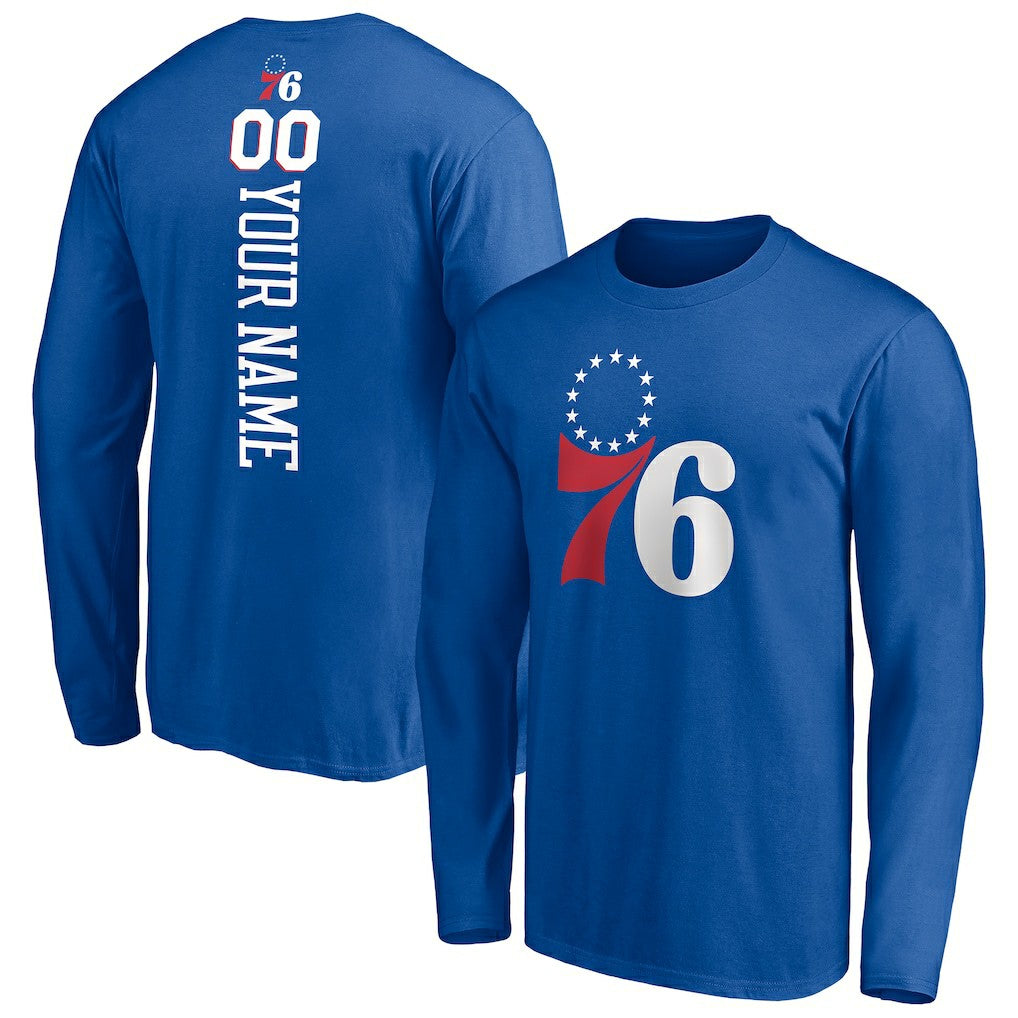 Philadelphia 76ers Playmaker Personalized Name & Number Long Sleeve T-Shirt Royal