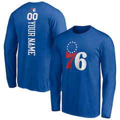Philadelphia 76ers Playmaker Personalized Name & Number Long Sleeve T-Shirt Royal