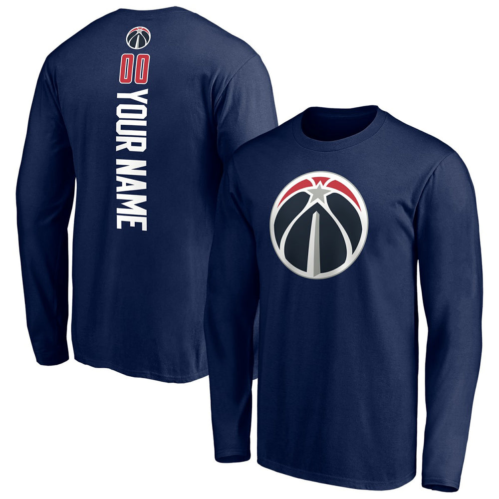 Washington Wizards Playmaker Personalized Name & Number Long Sleeve T-Shirt Navy