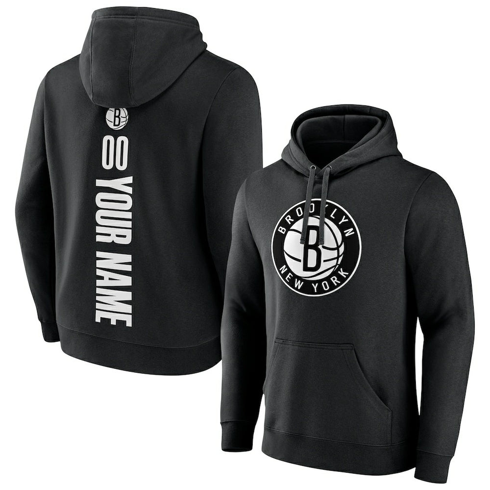 Brooklyn Nets Playmaker Personalized Name & Number Pullover Hoodie Black