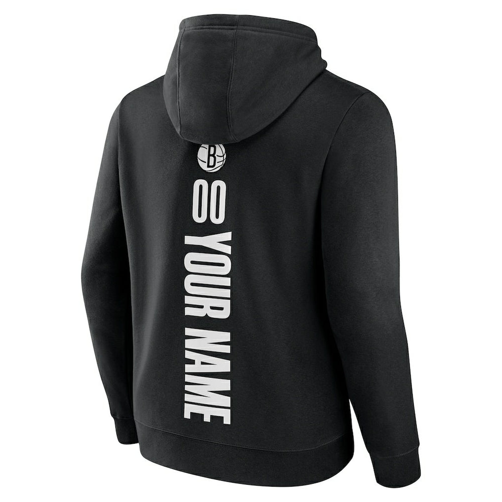 Brooklyn Nets Playmaker Personalized Name & Number Pullover Hoodie Black