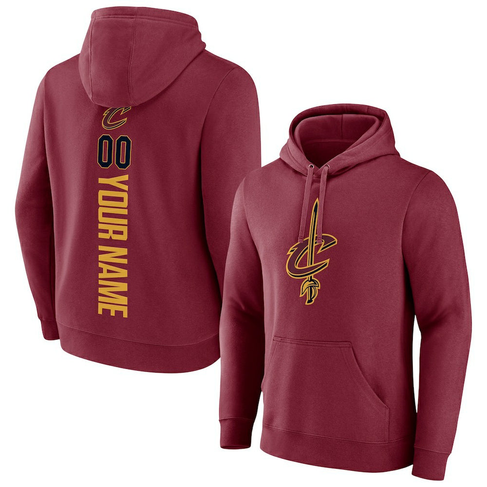 Cleveland Cavaliers Playmaker Personalized Name & Number Pullover Hoodie Wine