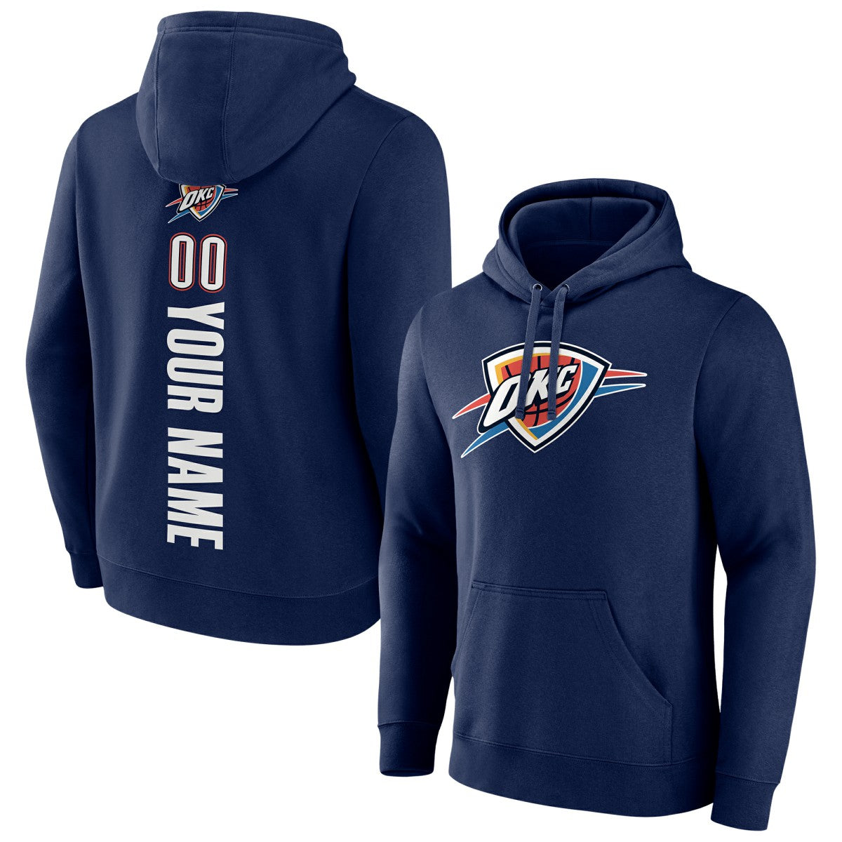 Oklahoma City Thunder Playmaker Personalized Name & Number Pullover Hoodie Navy