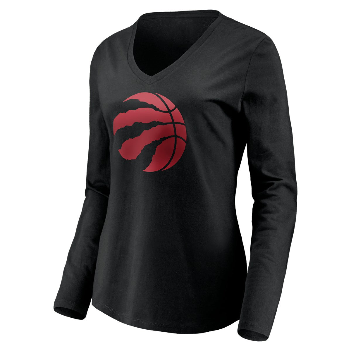Toronto Raptors Women's Playmaker Personalized Name & Number Long Sleeve V-Neck T-Shirt Black