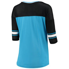 Carolina Panthers 5th & Ocean by New Era Women's Mesh Long Sleeve T-Shirt Blue