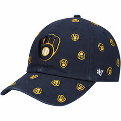 Milwaukee Brewers '47 Women's Confetti Clean Up Adjustable Hat - Navy - 47 brand Online