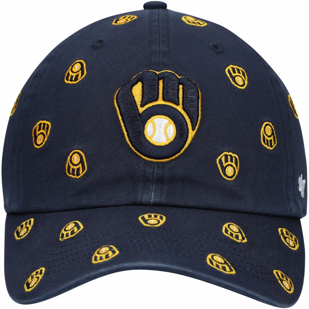 Milwaukee Brewers '47 Women's Confetti Clean Up Adjustable Hat - Navy - 47 brand Online