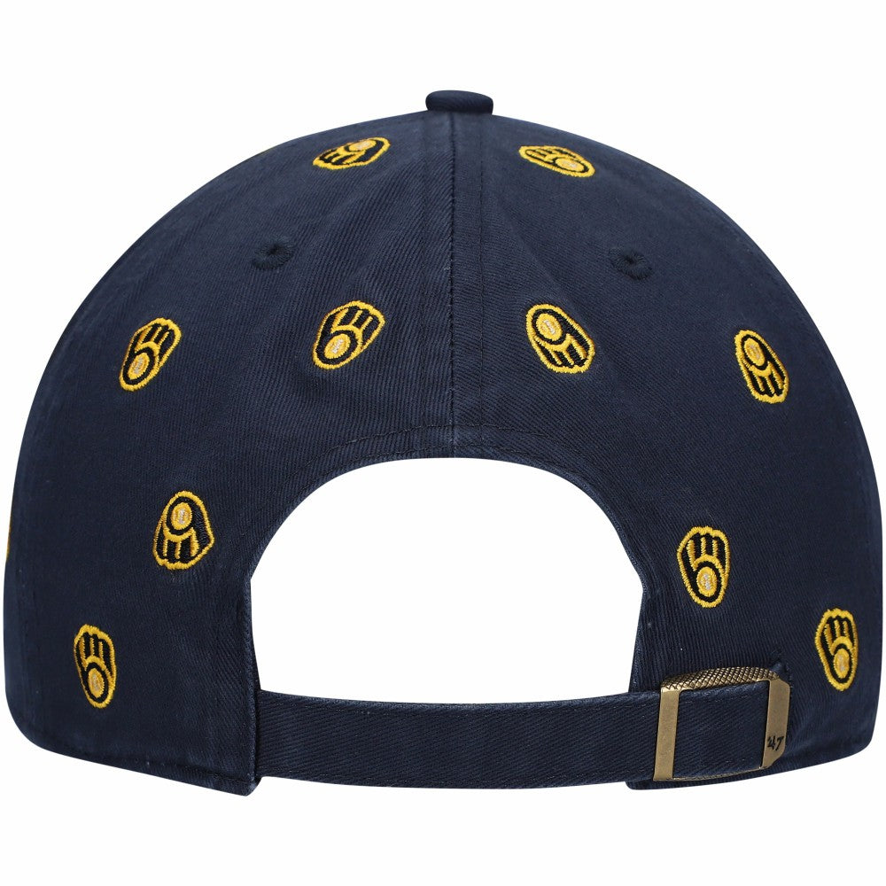 Milwaukee Brewers '47 Women's Confetti Clean Up Adjustable Hat - Navy - 47 brand Online