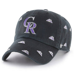 Colorado Rockies '47 Women's Confetti Clean Up Adjustable Hat - Black - 47 brand Lifestyle