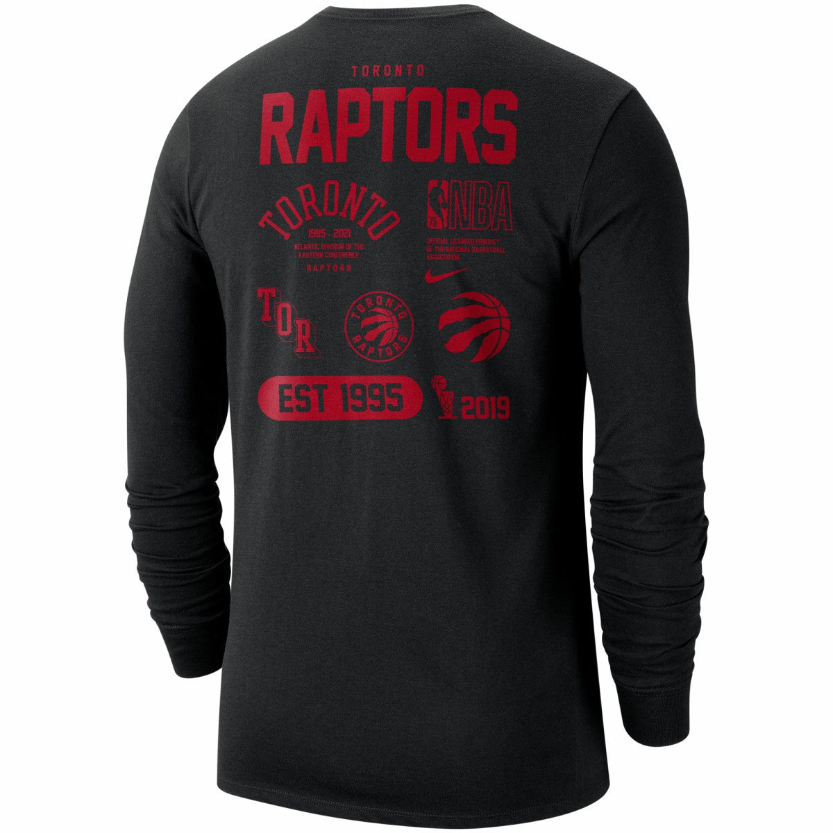 Toronto Raptors 75th Anniversary Courtside Element Long Sleeve T-Shirt Black | Nike