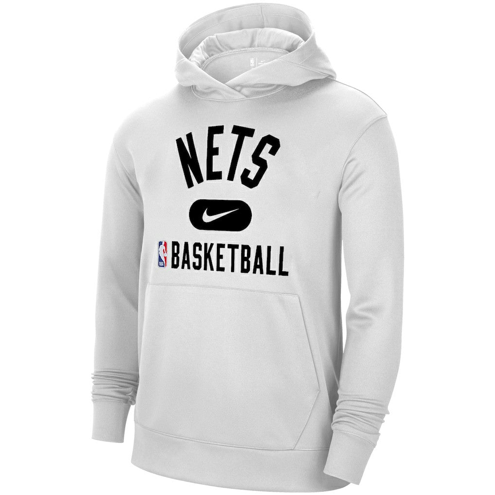 Brooklyn Nets 2021-2022 Spotlight On Court Performance Practice Pullover Hoodie White | Nike Lifestyle