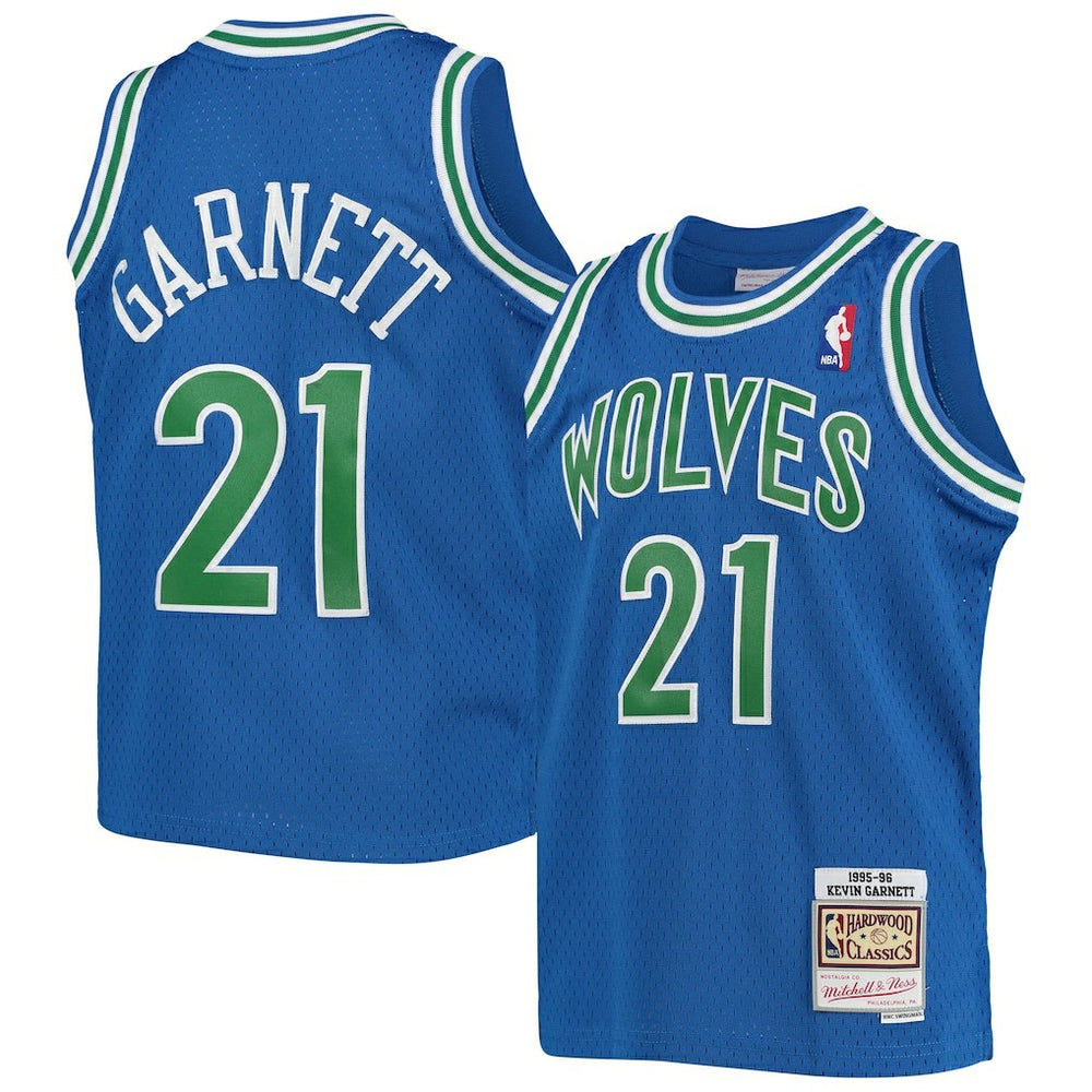 Kevin Garnett Minnesota Timberwolves Youth 1995-96 Hardwood Classics Swingman Jersey Blue | Mitchell & Ness for sale