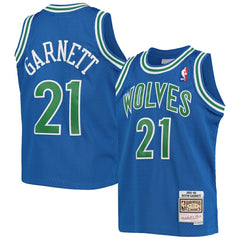 Kevin Garnett Minnesota Timberwolves Youth 1995-96 Hardwood Classics Swingman Jersey Blue | Mitchell & Ness for sale