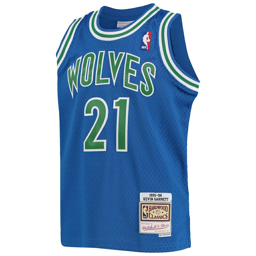 Kevin Garnett Minnesota Timberwolves Youth 1995-96 Hardwood Classics Swingman Jersey Blue | Mitchell & Ness for sale