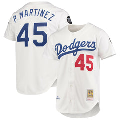Pedro Martinez Los Angeles Dodgers Mitchell & Ness 1993 Cooperstown Collection Home Authentic Jersey - White - Mitchell & Ness Discount