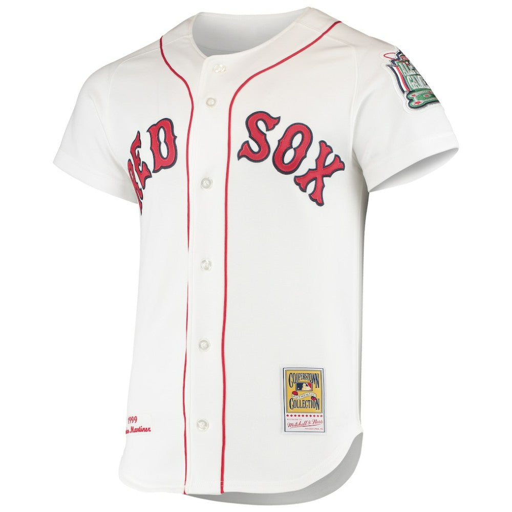Pedro Martinez Boston Red Sox Mitchell & Ness 1999 Cooperstown Collection Home Authentic Jersey - White - Mitchell & Ness Discount