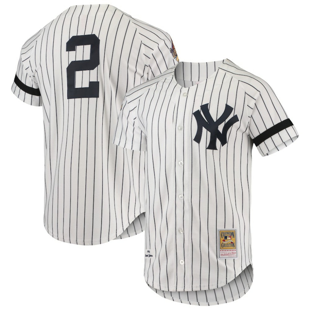 New York Yankees Mitchell & Ness Cooperstown Collection 1996 Authentic Home Jersey - White - Mitchell & Ness Discount