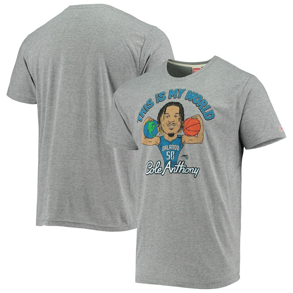 Cole Anthony Orlando Magic Homage Player Tri-Blend T-Shirt Gray
