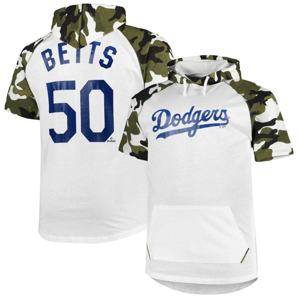 Mookie Betts Los Angeles Dodgers Player Big & Tall Raglan Hoodie T-Shirt - White/Camo - MLB on Sale