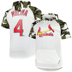 Yadier Molina St. Louis Cardinals Player Big & Tall Raglan Hoodie T-Shirt - White/Camo - MLB Sale