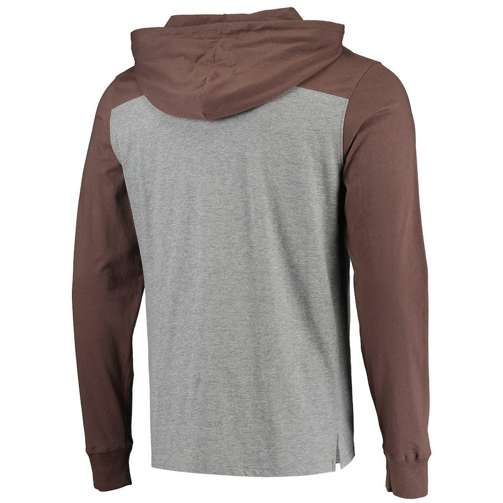 47 brand Cleveland Browns '47 Franklin Wooster Long Sleeve Hoodie T-Shirt Heathered Gray/Brown